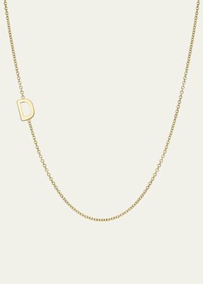 14K Yellow Gold Asymmetrical Initial T Necklace