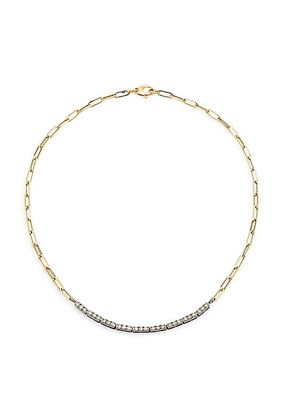 14K Yellow Gold, Black-Rhodium-Plated Silver & 1.34 TCW Diamond Chain Necklace