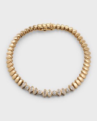 14K Yellow Gold Chemin Marquise Diamond Bracelet