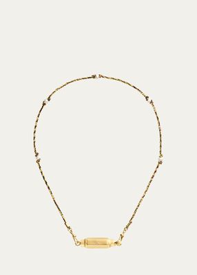 14k Yellow Gold Coco Diamond Baby Locket on Mauli Link Chain Necklace
