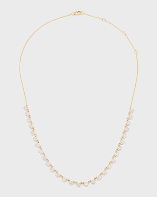 14K Yellow Gold Diamond Disc Necklace