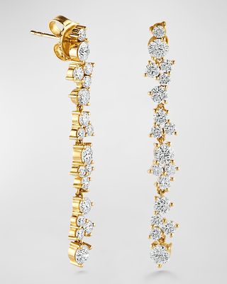 14k Yellow Gold Diamond Drop Cocktail Earrings