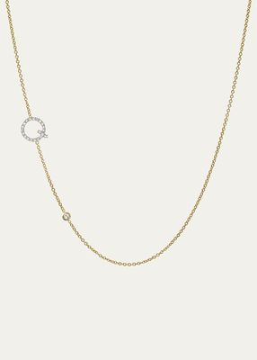 14K Yellow Gold Diamond Initial Q Necklace