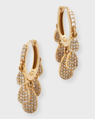 14K Yellow Gold Diamond Shaker Earrings