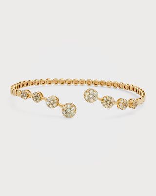 14K Yellow Gold Diamond Small Flex Cuff Bracelet