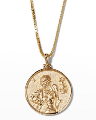 14k Yellow Gold Harriet Tubman Coin Pendant Necklace