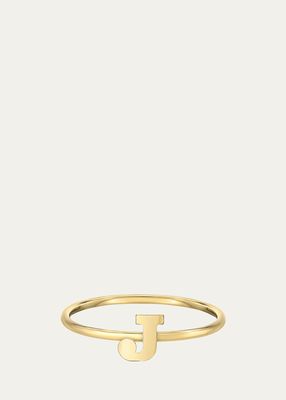 14K Yellow Gold Initial A Ring