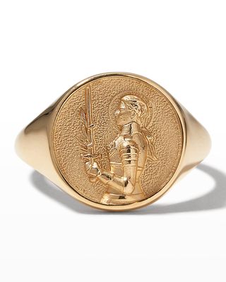 14k Yellow Gold Joan of Arc Signet Ring