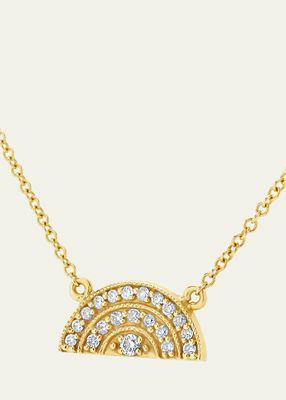 14k Yellow Gold Mini Diamond Rainbow Necklace