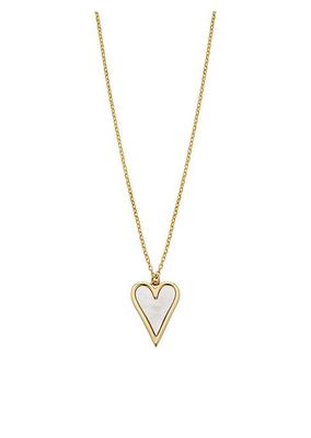 14K Yellow Gold Mother of Pearl My Heart Pendant Necklace