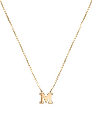 14k Yellow Gold Regin Personalized Initial Pendant Necklace