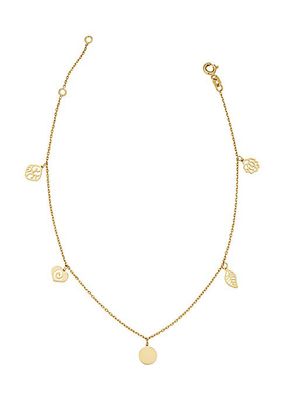 14K Yellow Gold Riviera Charm Anklet