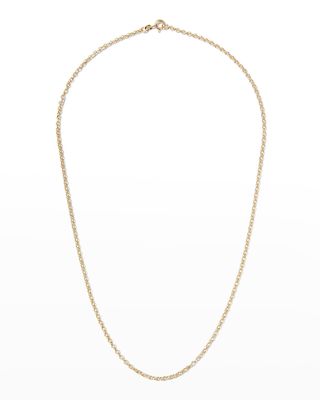 14K Yellow Gold Rolo Chain Necklace, 18"L