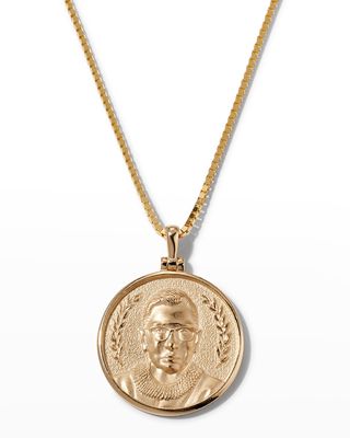 14k Yellow Gold Ruth Bader Ginsburg Coin Pendant Necklace