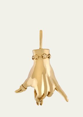 14K Yellow Gold Shaka LadyFinger Pendant with Diamond