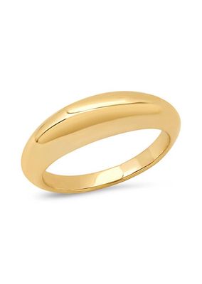 14K Yellow Gold Solid Domed Ring