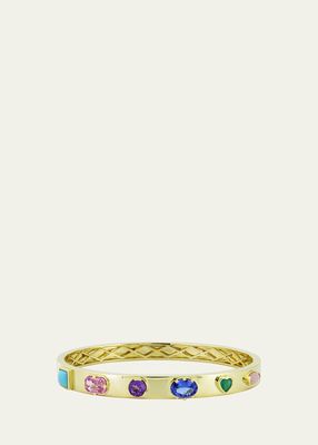 14K Yellow Gold The Lego Collection Multi Setting Bangle