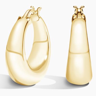 14K-Yellow-Gold Vermeil Chunky Hoop Earrings