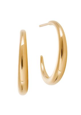 14K-Yellow-Gold Vermeil Graduated Hoop Earrings