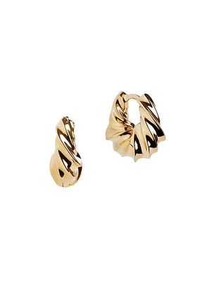 14K-Yellow-Gold Vermeil Mini Graduated Twist Hoop Earrings