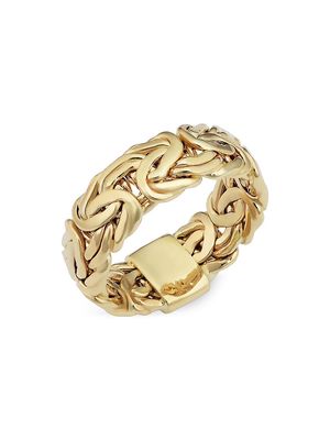 14K Yellow Solid Gold Byzantine Band Ring - Yellow Gold - Size 6 - Yellow Gold - Size 6