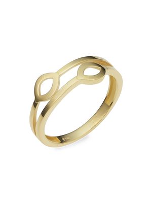 14K Yellow Solid Gold Cocktail Party Ring - Yellow Gold - Size 5 - Yellow Gold - Size 5