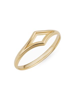 14K Yellow Solid Gold Goddess Ring - Yellow Gold - Size 5 - Yellow Gold - Size 5