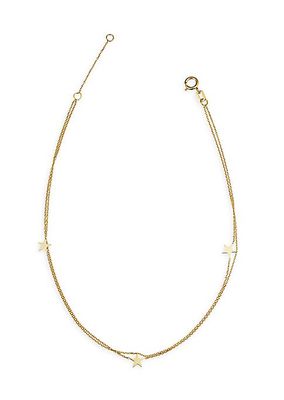 14K Yellow Solid Gold Starry-Eyed Anklet