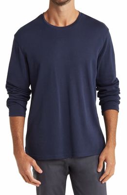 14th & Union Interlock Solid Long Sleeve T-Shirt in Navy Blazer