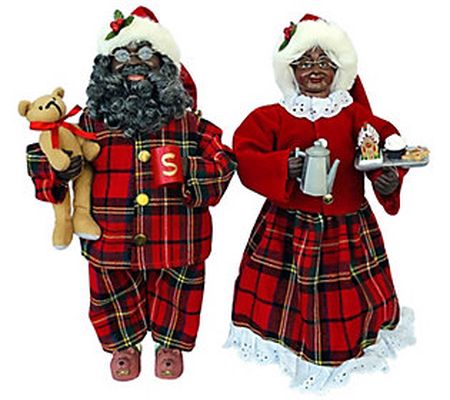 15" Black Pajama Clauses, Set of 2 by Santa's W orkshop