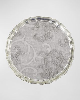 15" Florentino Damask Wooden Tray/Charger