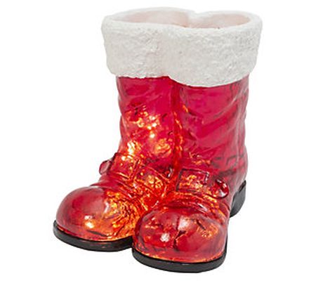 16.3-in H Lighted Resin Holiday Santa Boots by Gerson Co