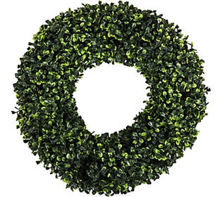 16.5" Round Boxwood Wreath by Pure Garden