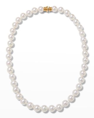 16" Akoya Cultured 9.5mm Pearl Necklace with Yellow Gold Clasp