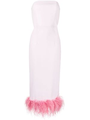 16 ARLINGTON feather-trim strapless dress - Pink