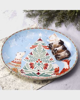 16" Cottage Christmas Platter, Large