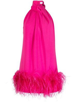 16Arlington Cynthia feather-trim minidress - Pink