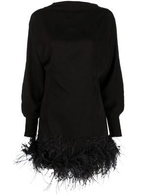 16Arlington Flora feather-trim minidress - Black