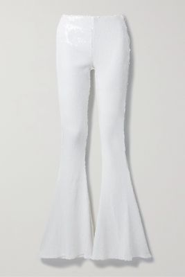 16ARLINGTON - Koro Sequined Tulle Flared Pants - White
