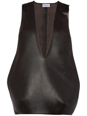 16Arlington Marcella leather mini dress - Brown