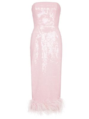 16Arlington Minelli sequin-embellished midi dress - Pink