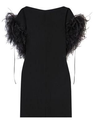 16Arlington Nerine feather-detail minidress - Black