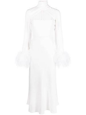 16Arlington Odessa feather-trimmed dress - White