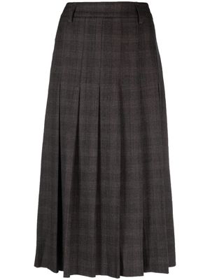 16Arlington plaid-check pattern pleated skirt - Grey