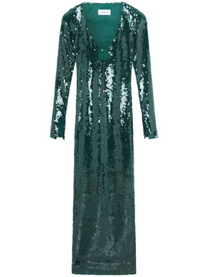 16Arlington sequin-embellished long-sleeve maxi dress - Green