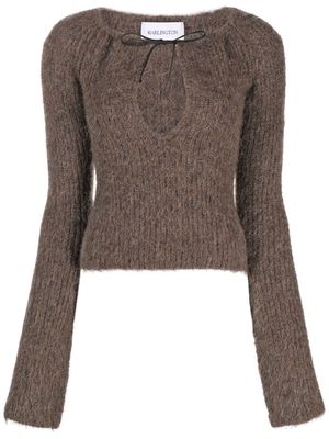 16Arlington Solaris cut-out knitted top - Brown