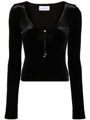 16Arlington Solaris cut-out velvet top - Black