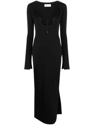 16Arlington square-neck long-sleeve dress - Black