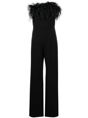 16Arlington Taree feather-trimmed strapless jumpsuit - Black