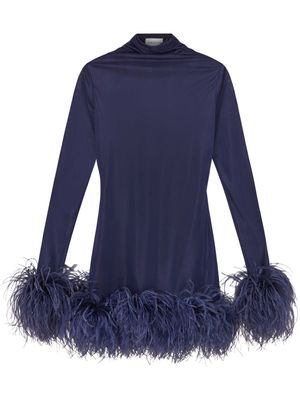 16Arlington Tevra feather-detailed mini dress - Blue